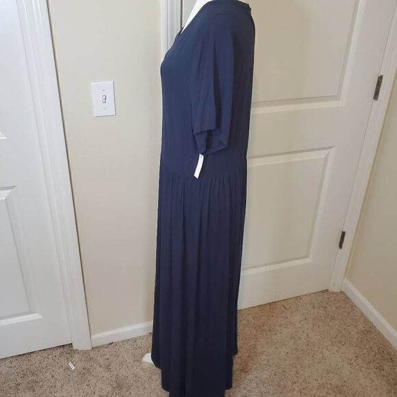 NWT Amazon Navy Blue Stretchy Maxi Dress 2X - Picture 4 of 10
